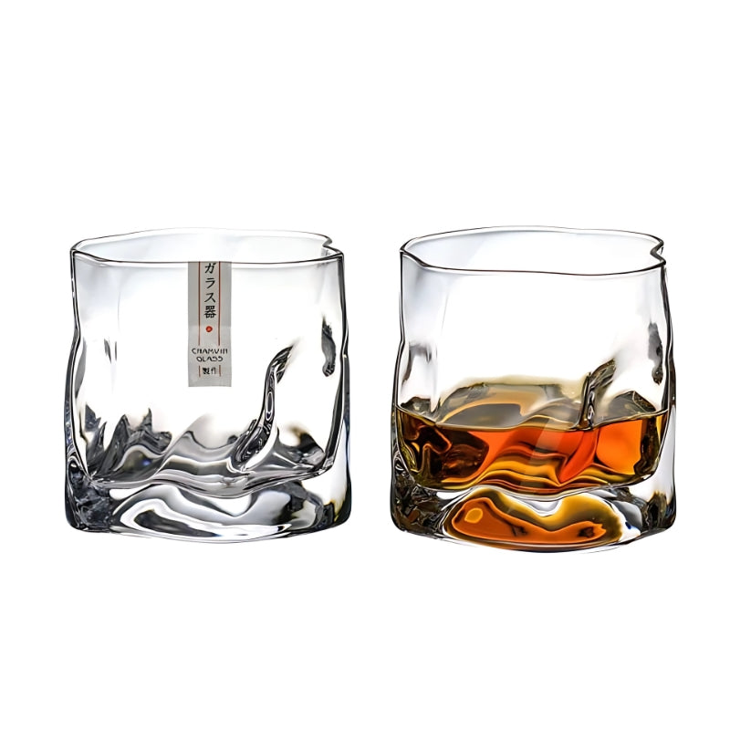 2 Japanese WhiskeyGlasses, White Background