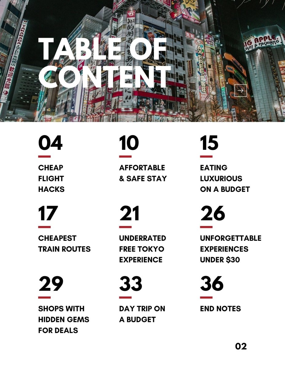 table of content 