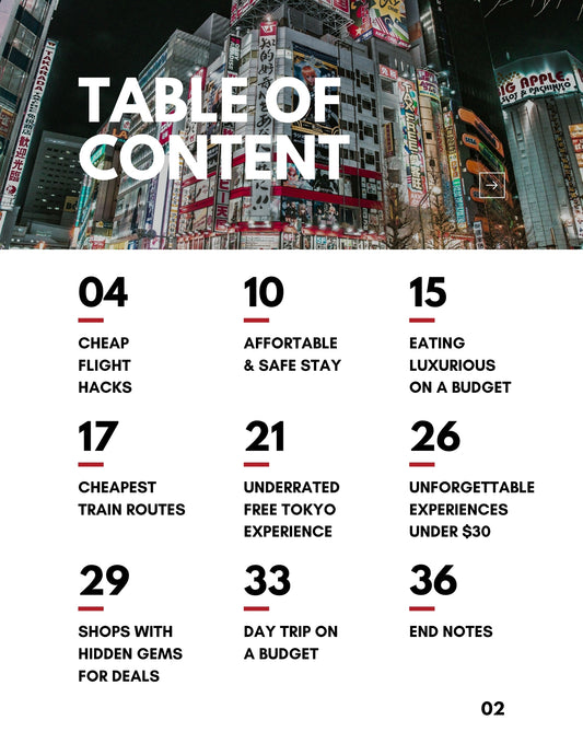 table of content 