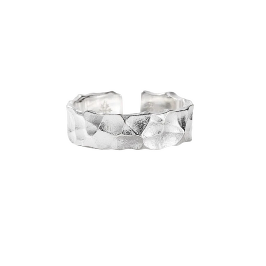 Silver Japanese Ring, White Background